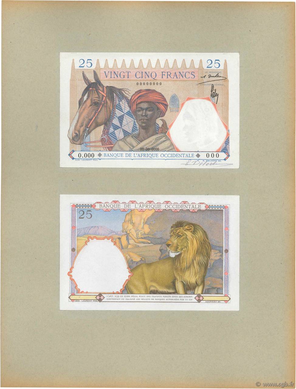 25 Francs Épreuve AFRIQUE OCCIDENTALE FRANÇAISE (1895-1958)  1936 P.22p NEUF