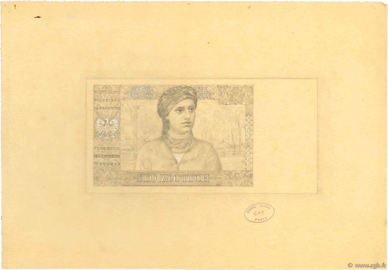 10 Zlotych Dessin POLAND  1939 P.082s UNC