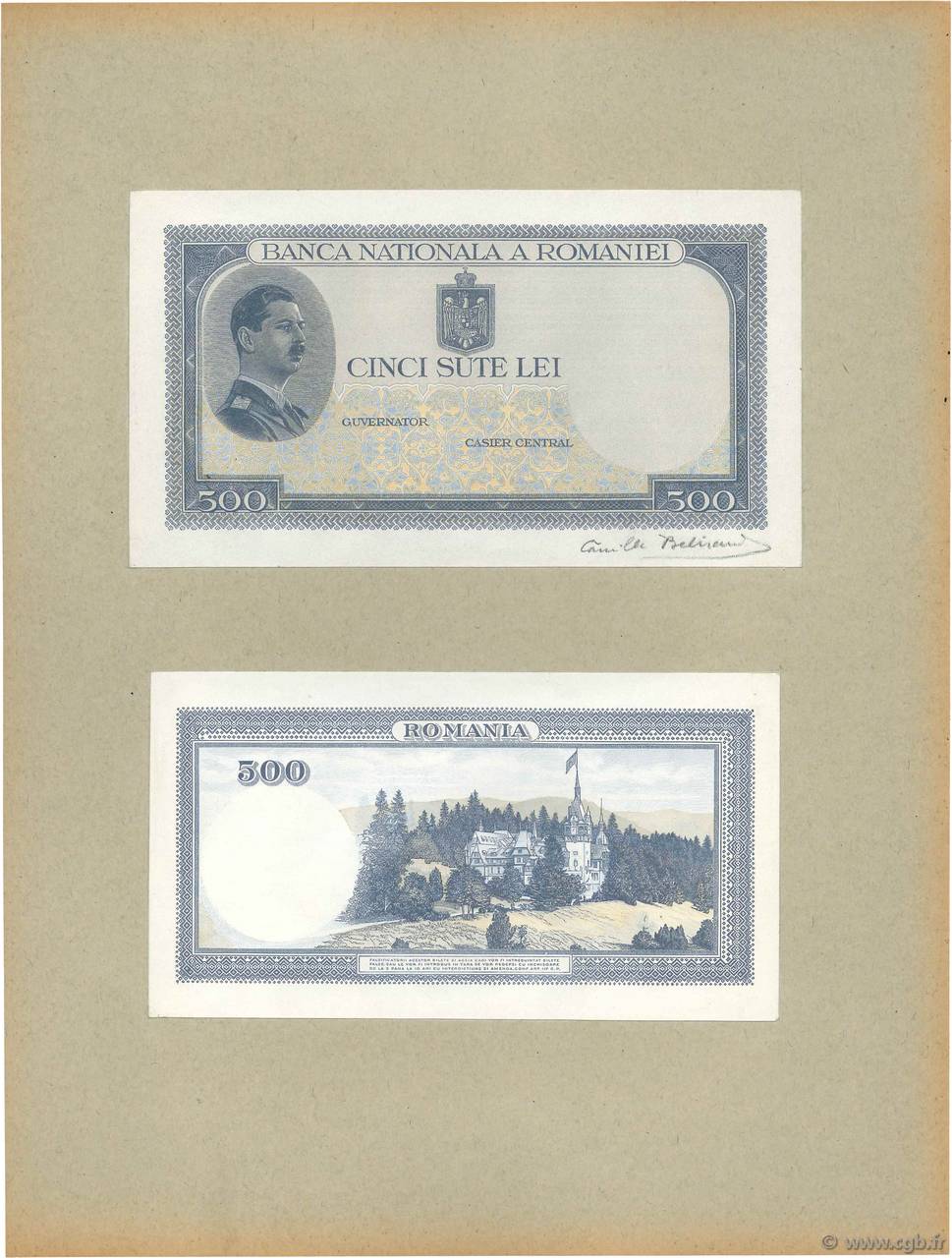 500 Lei Épreuve ROMANIA  1936 P.042p FDC
