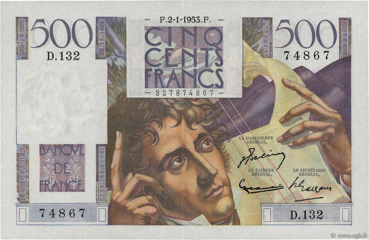 500 Francs CHATEAUBRIAND FRANCE  1953 F.34.11 SPL