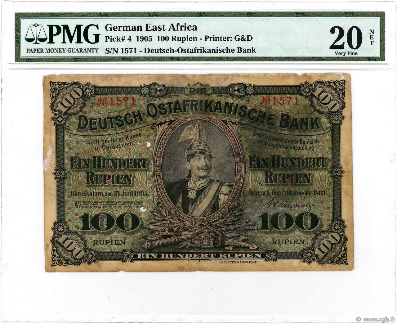 100 Rupien AFRIQUE DE L EST occ. ALLEMANDE  1905 P.04 B