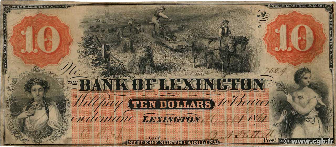 10 Dollars STATI UNITI D AMERICA Lexington 1861  BB