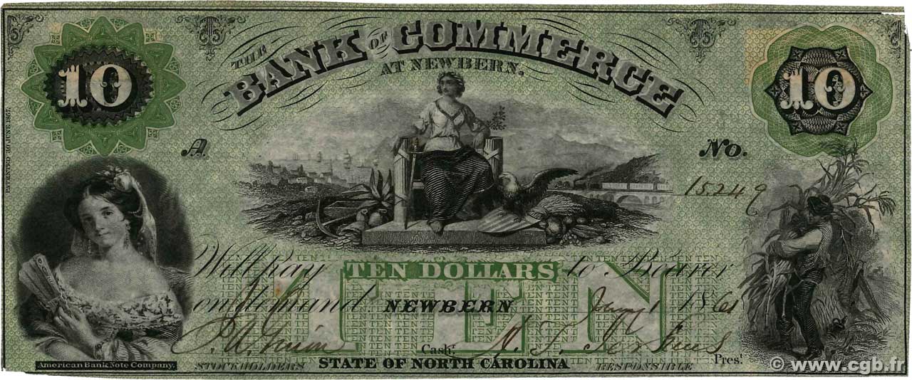 10 Dollars STATI UNITI D AMERICA Newbern 1861  SPL
