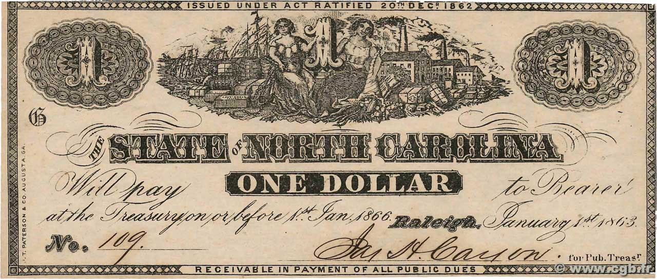 1 Dollar STATI UNITI D AMERICA Raleigh 1863 PS.2365 AU
