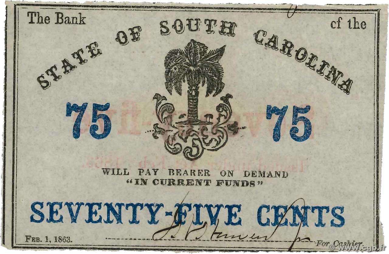 75 Cents STATI UNITI D AMERICA  1863  AU