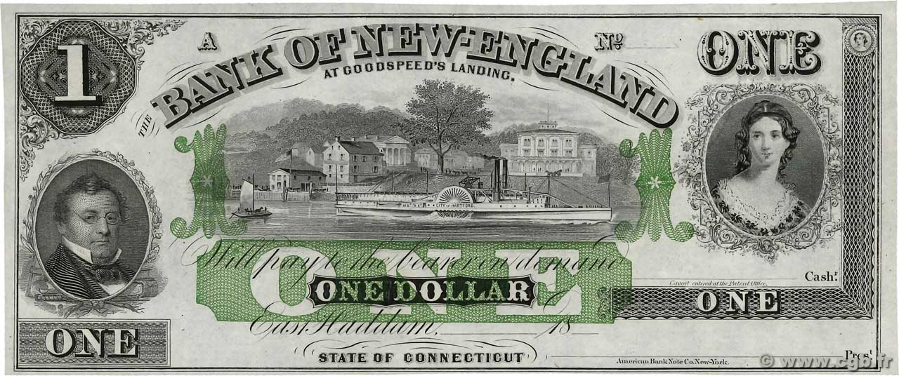 1 Dollar Non émis VEREINIGTE STAATEN VON AMERIKA East Haddam 1860  fST