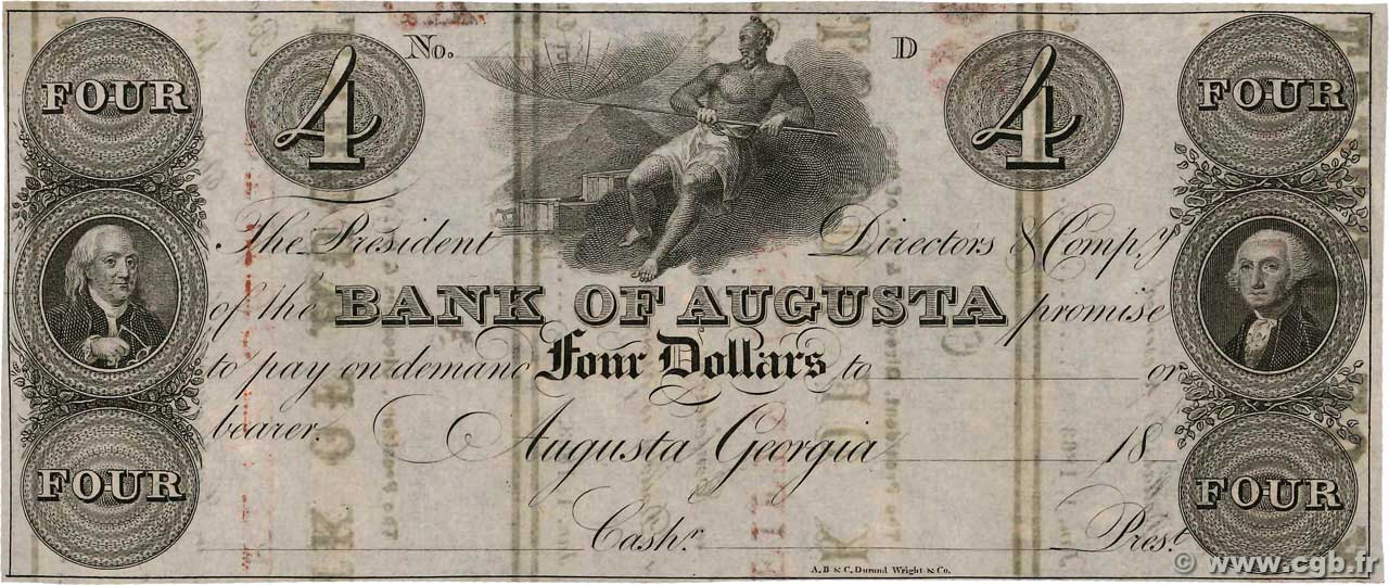 4 Dollars Non émis ESTADOS UNIDOS DE AMÉRICA Augusta 1863  EBC