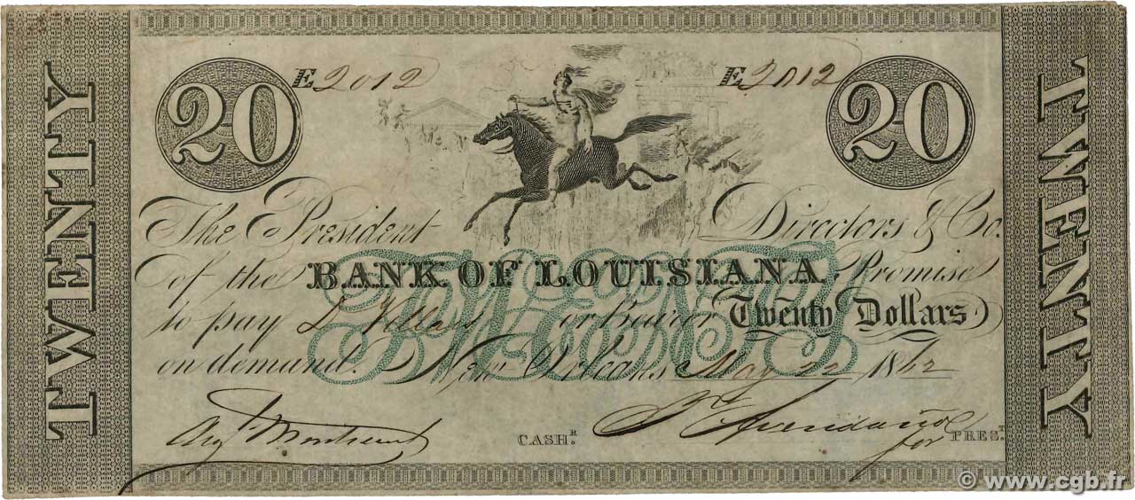 20 Dollars STATI UNITI D AMERICA New Orleans 1862  BB