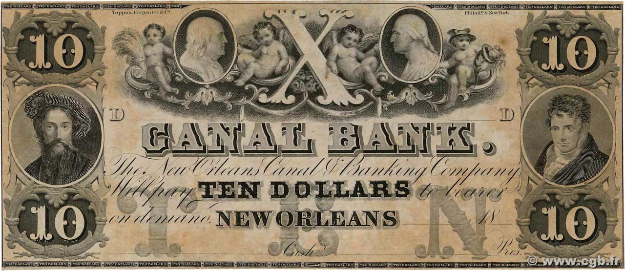 10 Dollars Non émis ÉTATS-UNIS D AMÉRIQUE New Orleans 1850  SPL