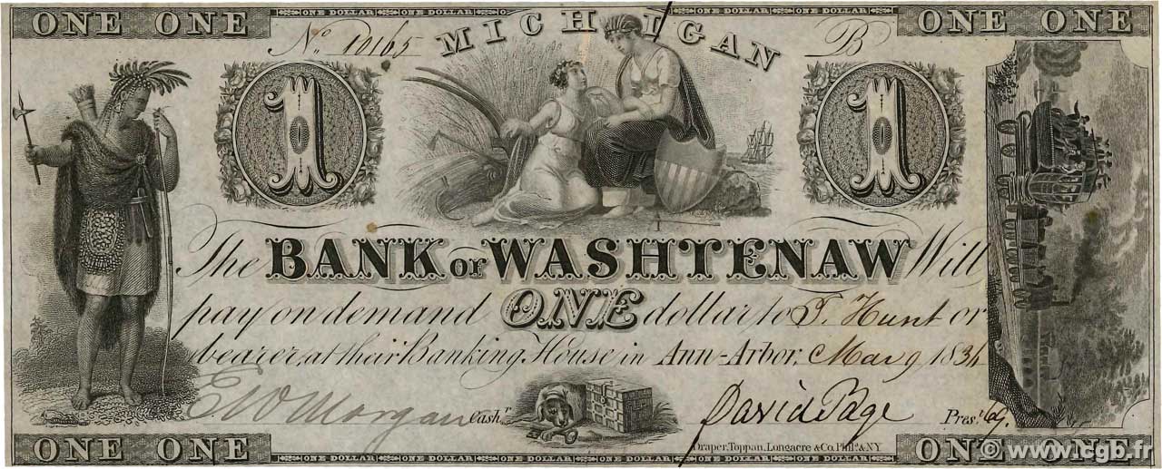 1 Dollar UNITED STATES OF AMERICA Ann-Arbor 1834  XF