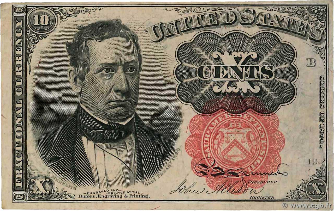 10 Cents ÉTATS-UNIS D AMÉRIQUE  1874 P.122c SPL
