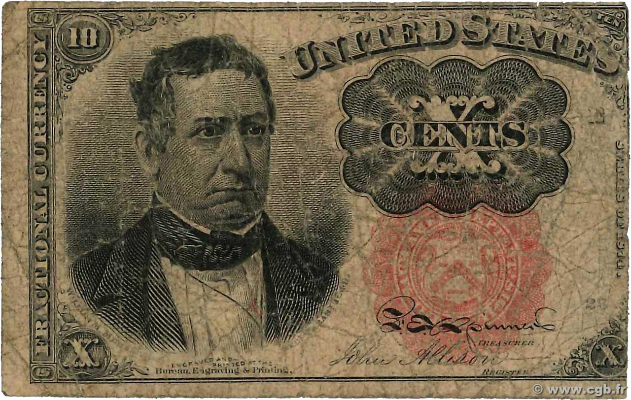 10 Cents ÉTATS-UNIS D AMÉRIQUE  1874 P.122c B