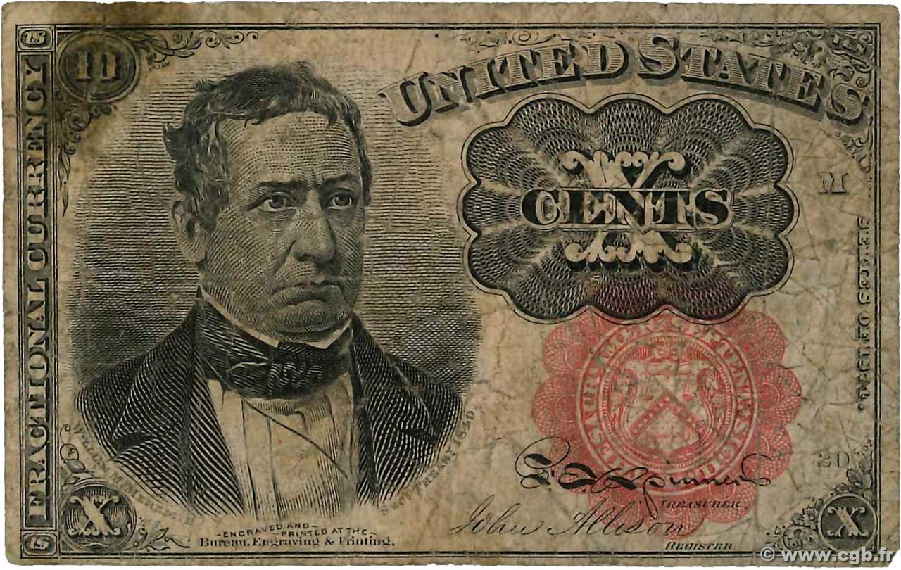 10 Cents ÉTATS-UNIS D AMÉRIQUE  1874 P.122c B