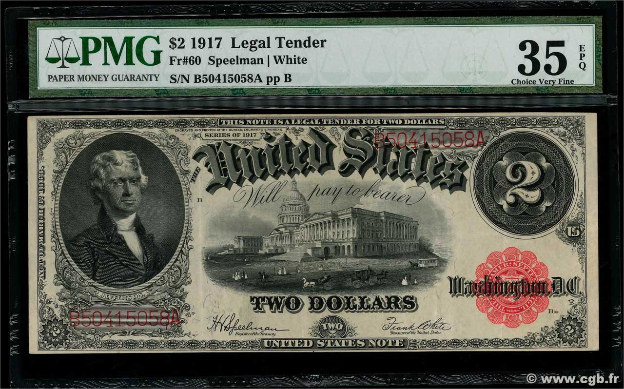 2 Dollars STATI UNITI D AMERICA  1917 P.188 q.SPL