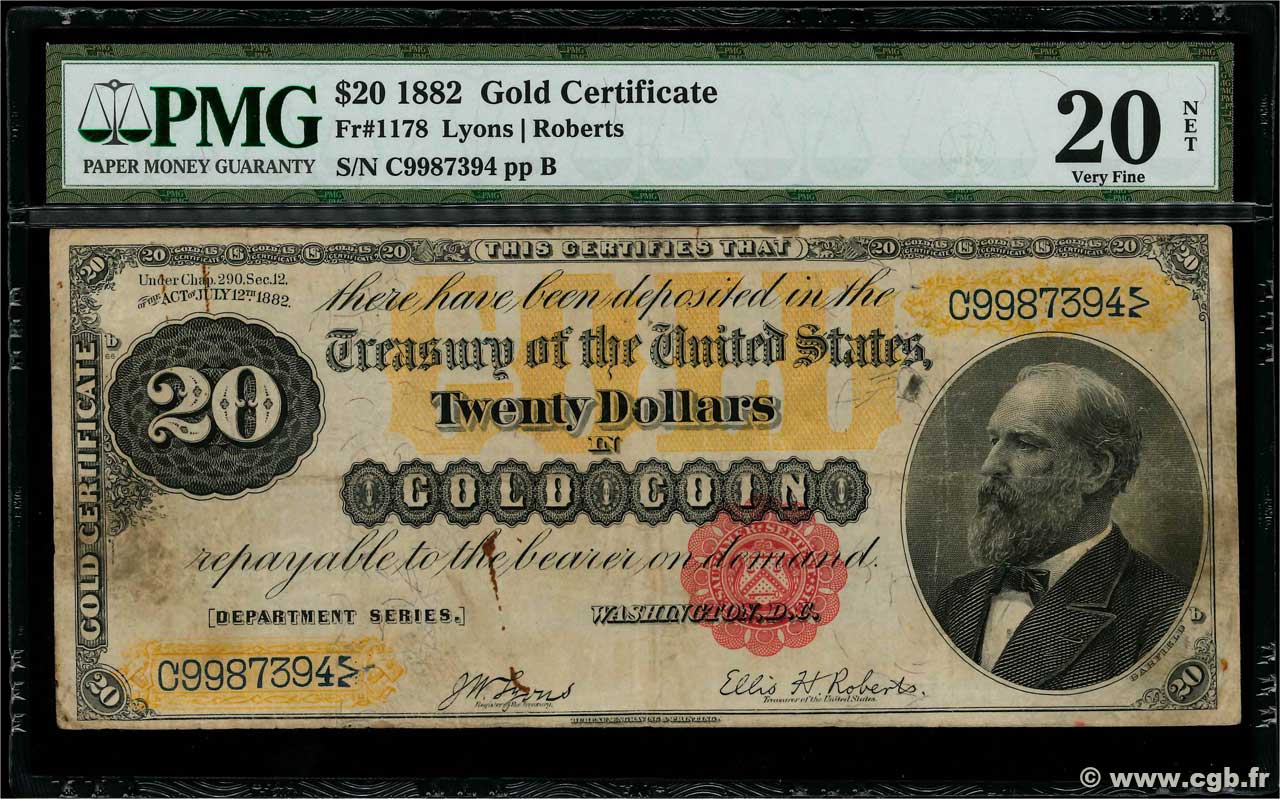 20 Dollars VEREINIGTE STAATEN VON AMERIKA  1882 P.259b S