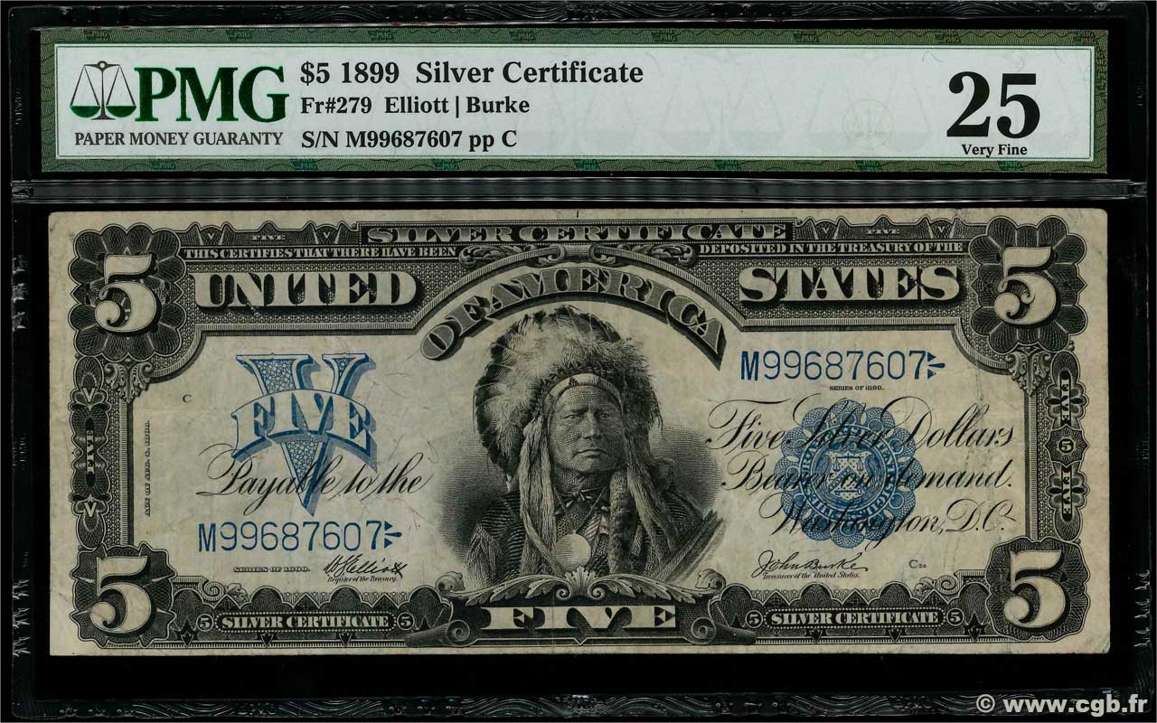 5 Dollars STATI UNITI D AMERICA  1899 P.340 q.BB