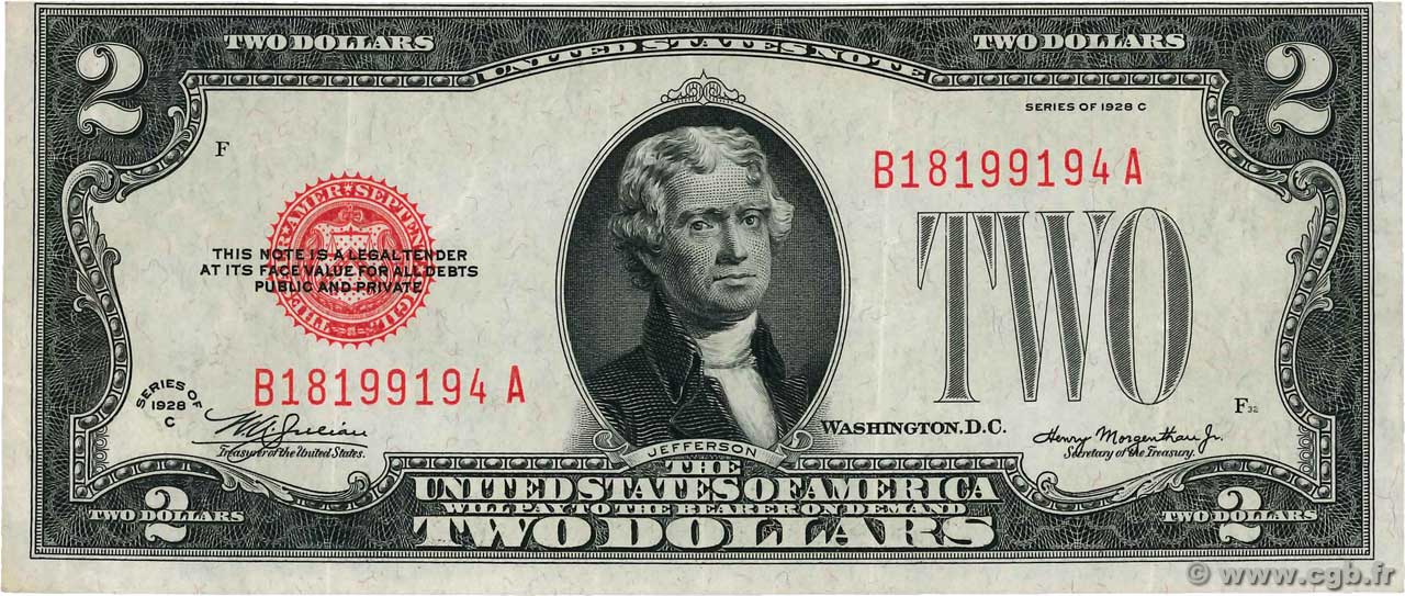 2 Dollars STATI UNITI D AMERICA  1928 P.378c SPL
