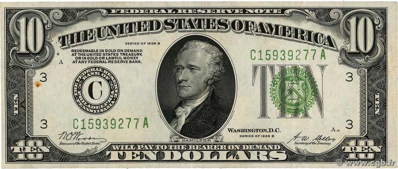 10 Dollars ÉTATS-UNIS D AMÉRIQUE Philadelphie 1928 P.421b pr.SUP