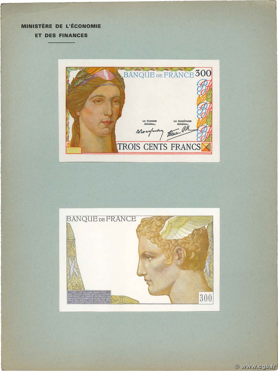 300 Francs (RETIRÉ DE LA VENTE) Épreuve FRANKREICH  1938 F.29.00e3x fST+