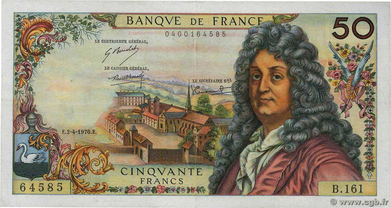 50 Francs RACINE FRANCIA  1970 F.64.16 MBC