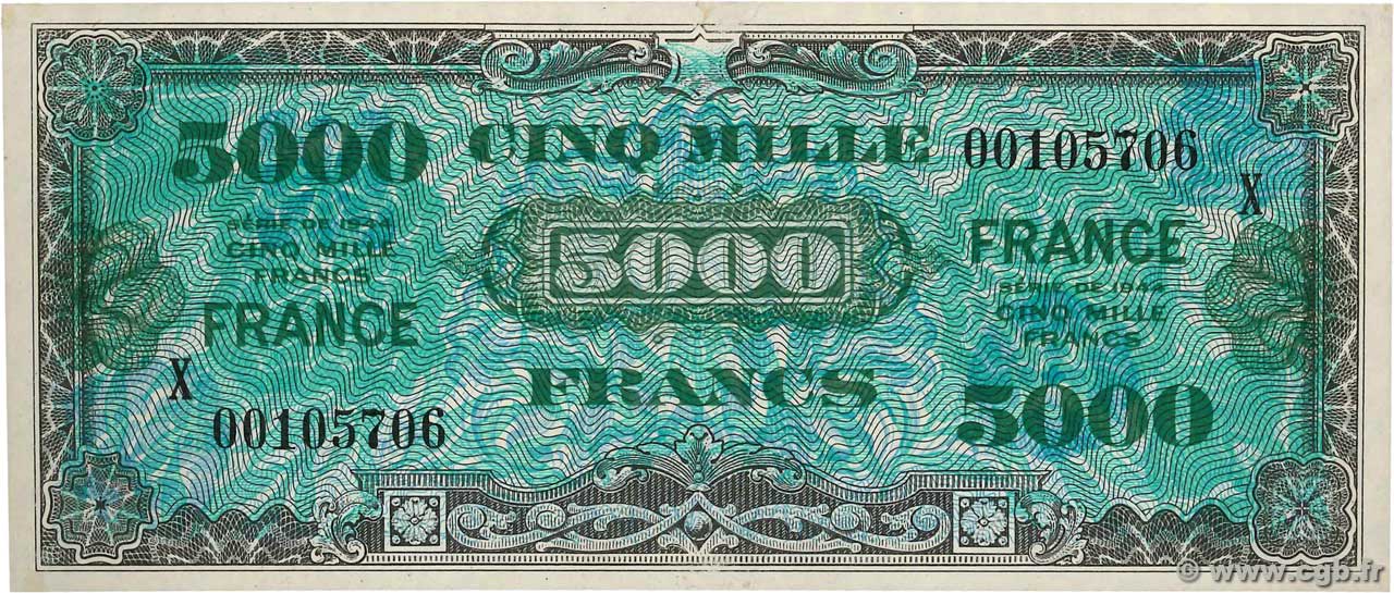 5000 Francs FRANCE FRANCIA  1945 VF.28.02 AU