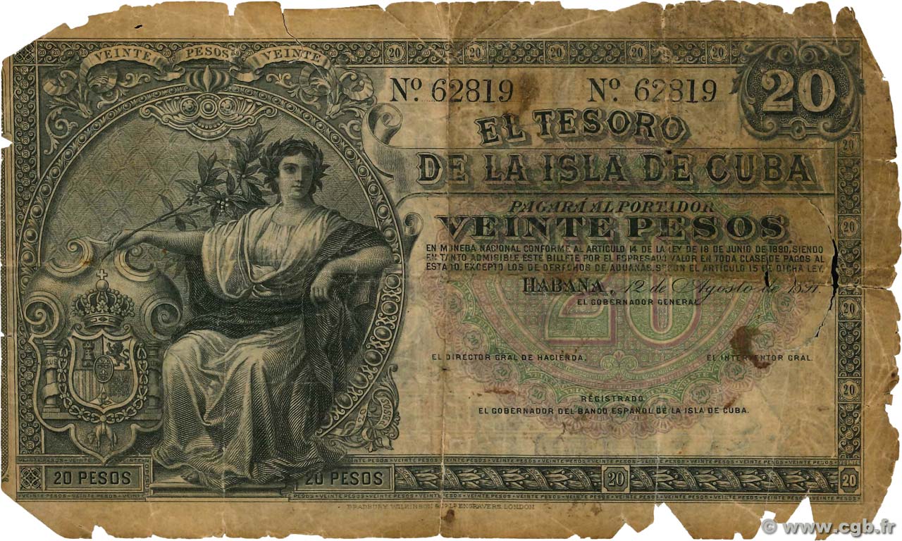20 Pesos CUBA  2002 P.041b q.B