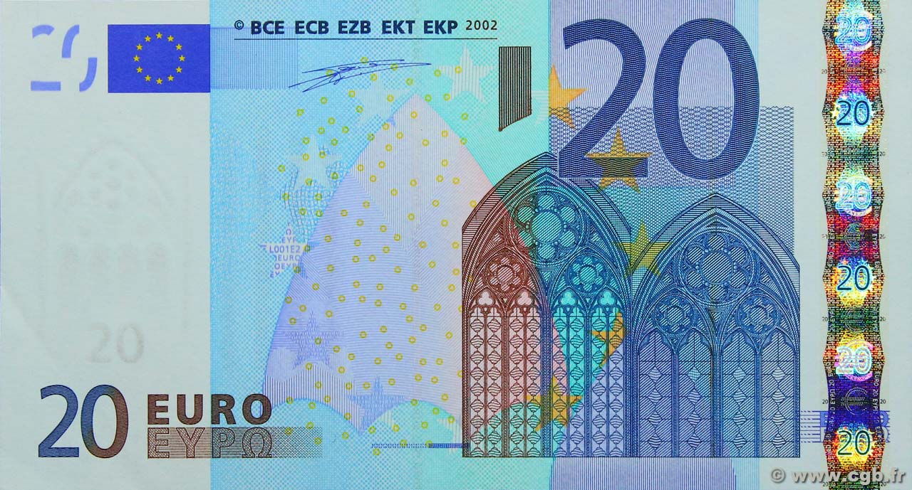20 Euro EUROPA  2002 P.03u AU+