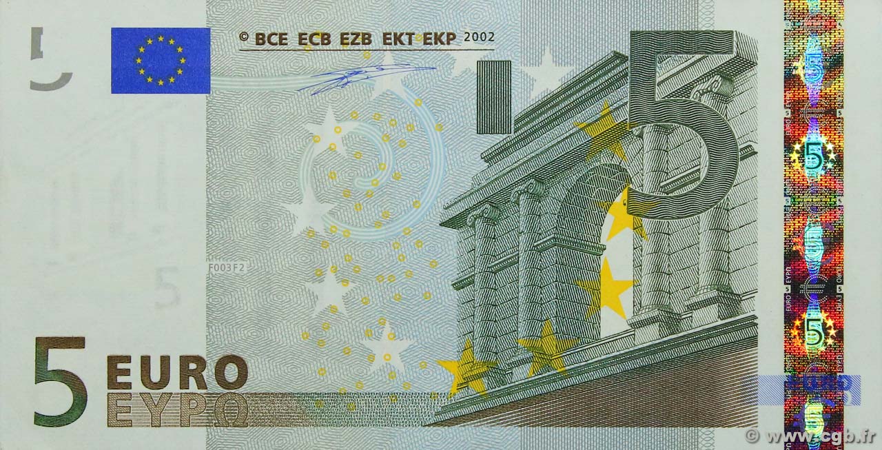 5 Euro EUROPA  2002 P.01p SC+