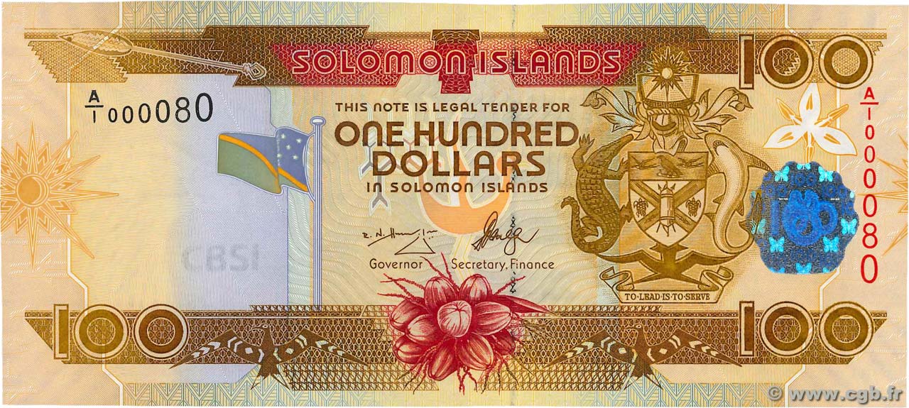 100 Dollars Petit numéro SOLOMON-INSELN  2006 P.30 ST
