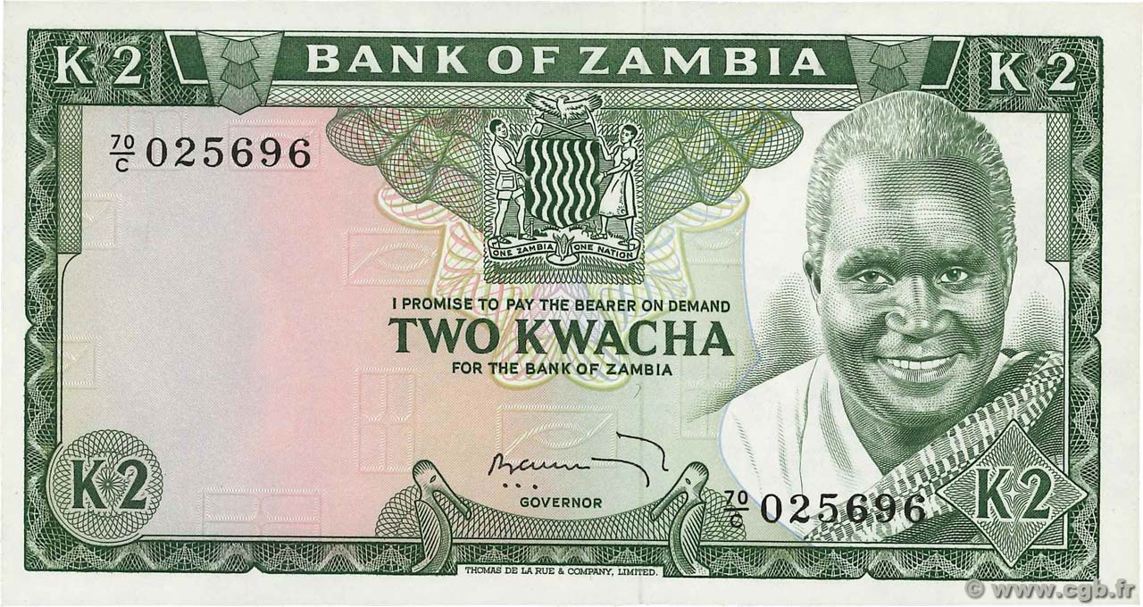 2 Kwacha ZAMBIA  1974 P.20a UNC-