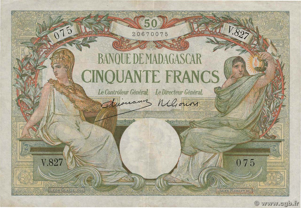 50 Francs MADAGASKAR  1948 P.038 fVZ