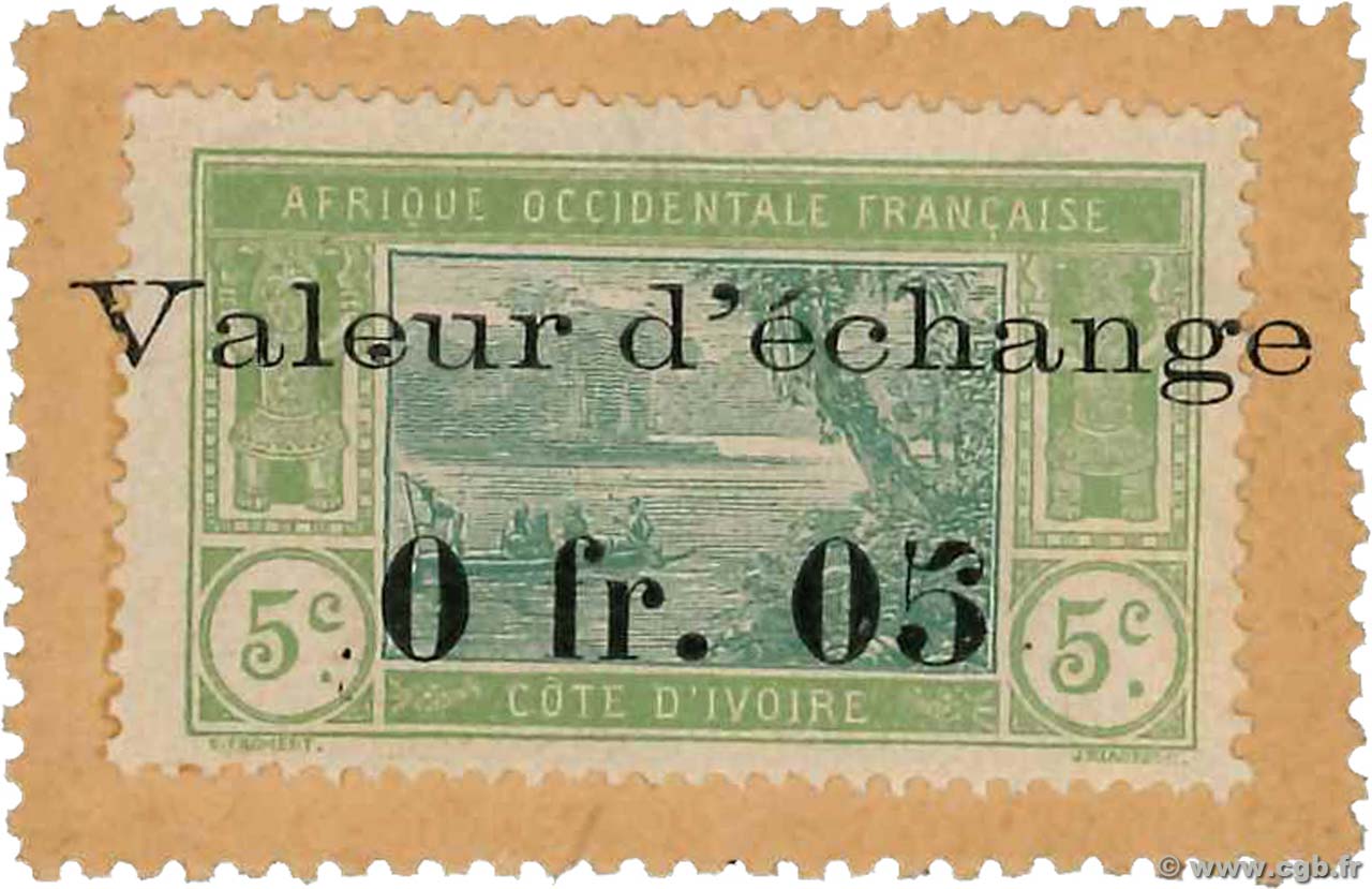 5 Centimes COTE D IVOIRE  1920 P.04 pr.NEUF