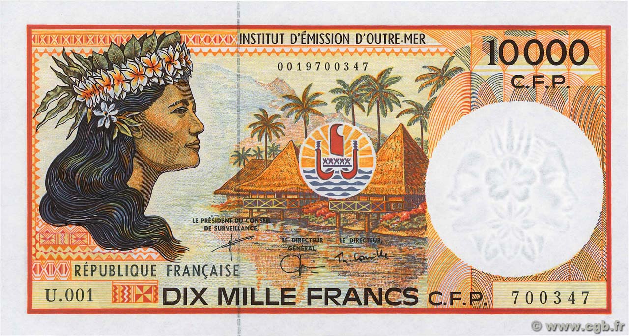 10000 Francs FRENCH PACIFIC TERRITORIES  2002 P.04e UNC