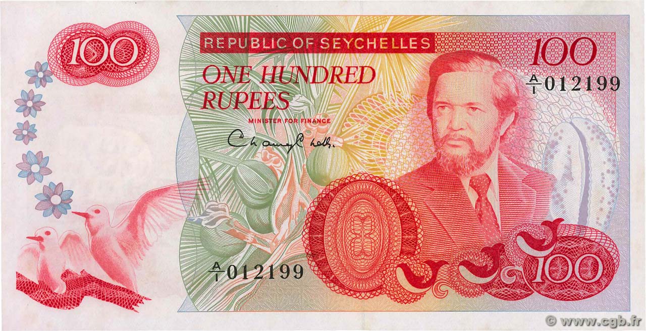 100 Rupees SEYCHELLES  1977 P.22a FDC