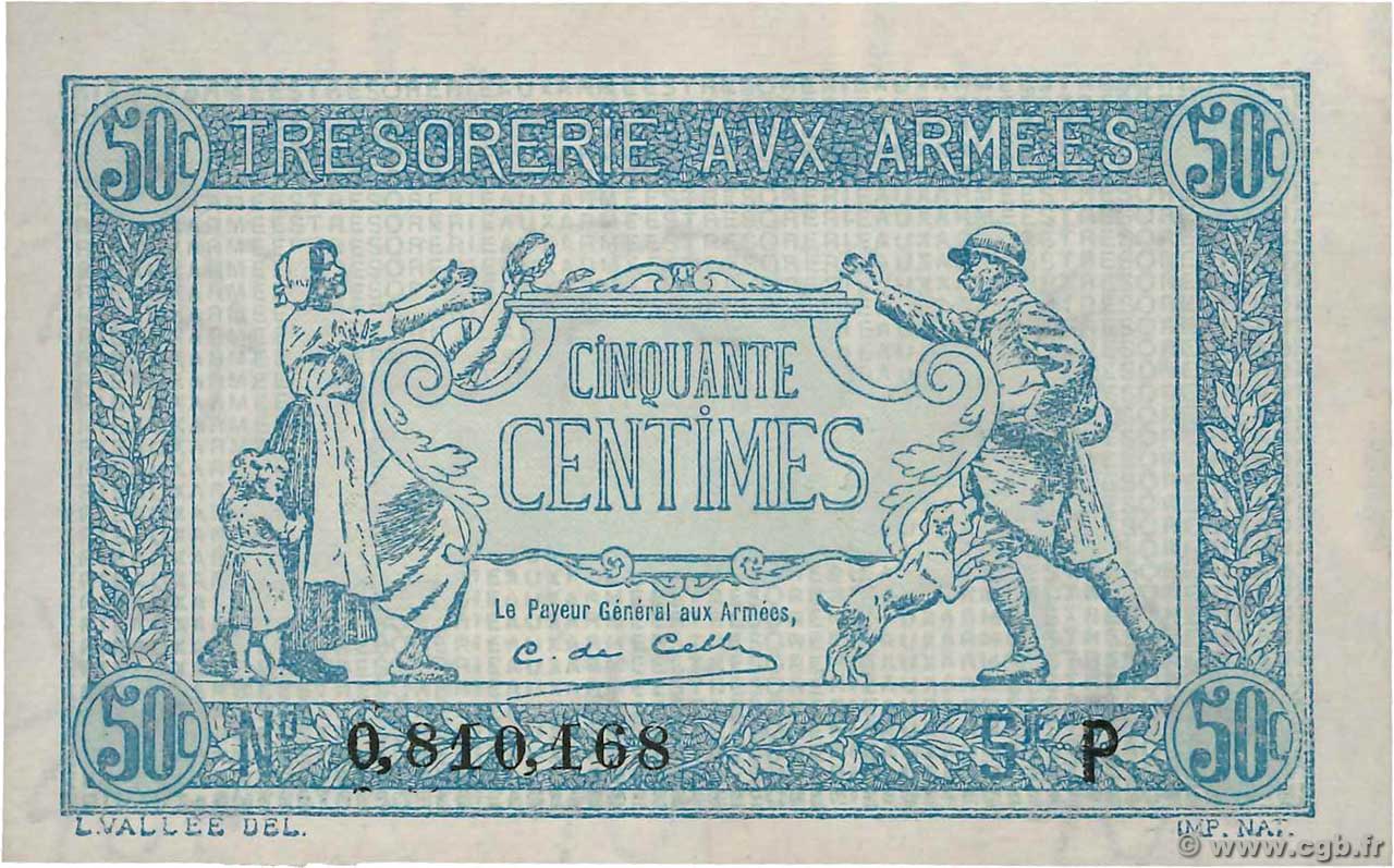 50 Centimes TRÉSORERIE AUX ARMÉES 1917 FRANCIA  1917 VF.01.16 SC+