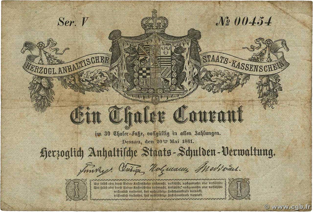 1 Thaler Courant ALEMANIA  1861 PS.0101 BC
