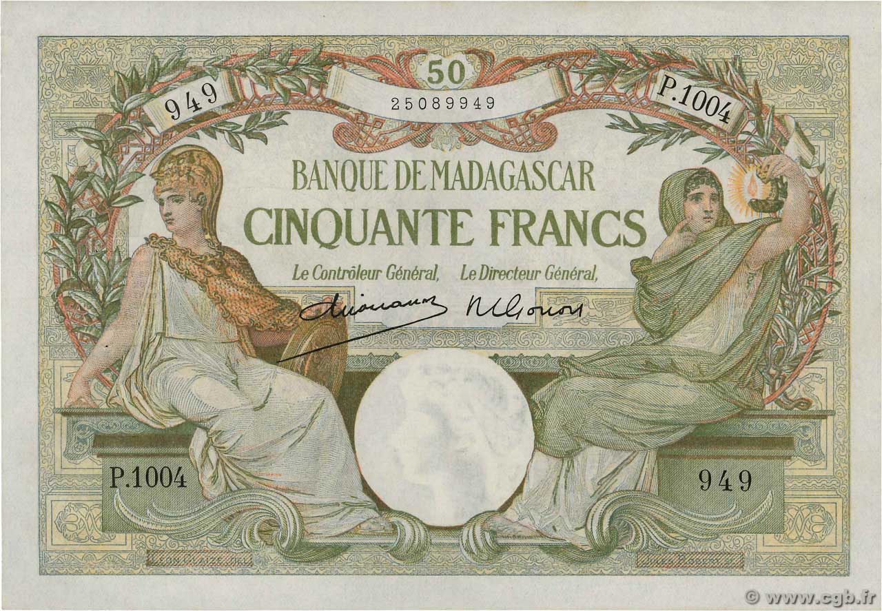 50 Francs MADAGASKAR  1948 P.038 fST