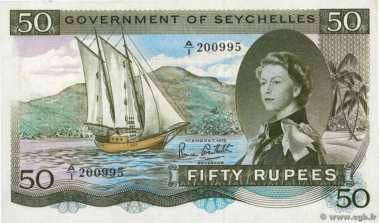50 Rupees SEYCHELLEN  1973 P.17e ST