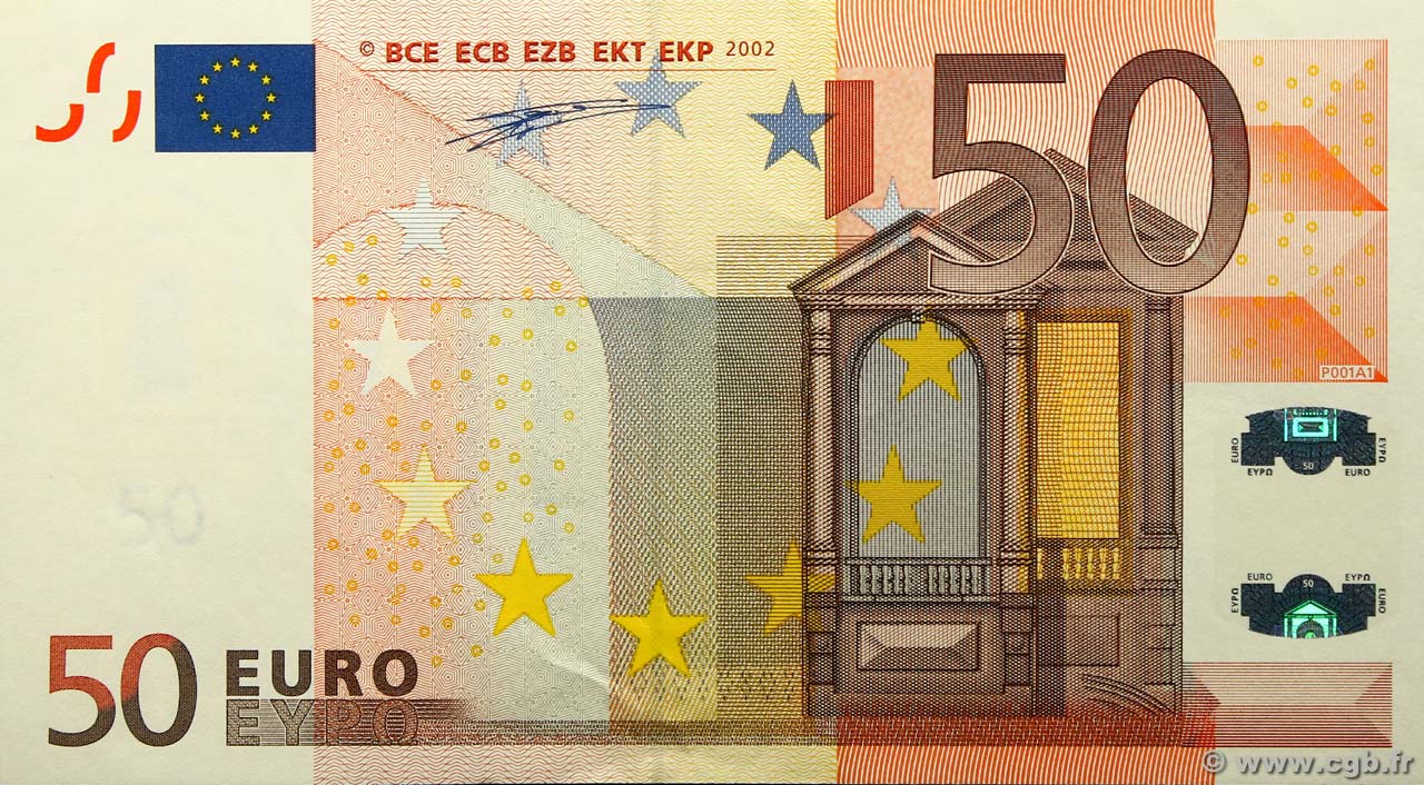 50 Euros Fauté EUROPA  2002 €.130.11 XF+