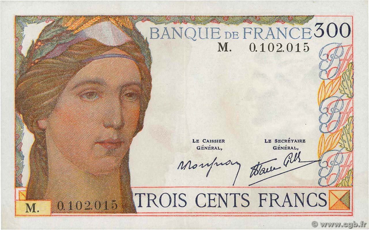 300 Francs FRANKREICH  1938 F.29.01 VZ