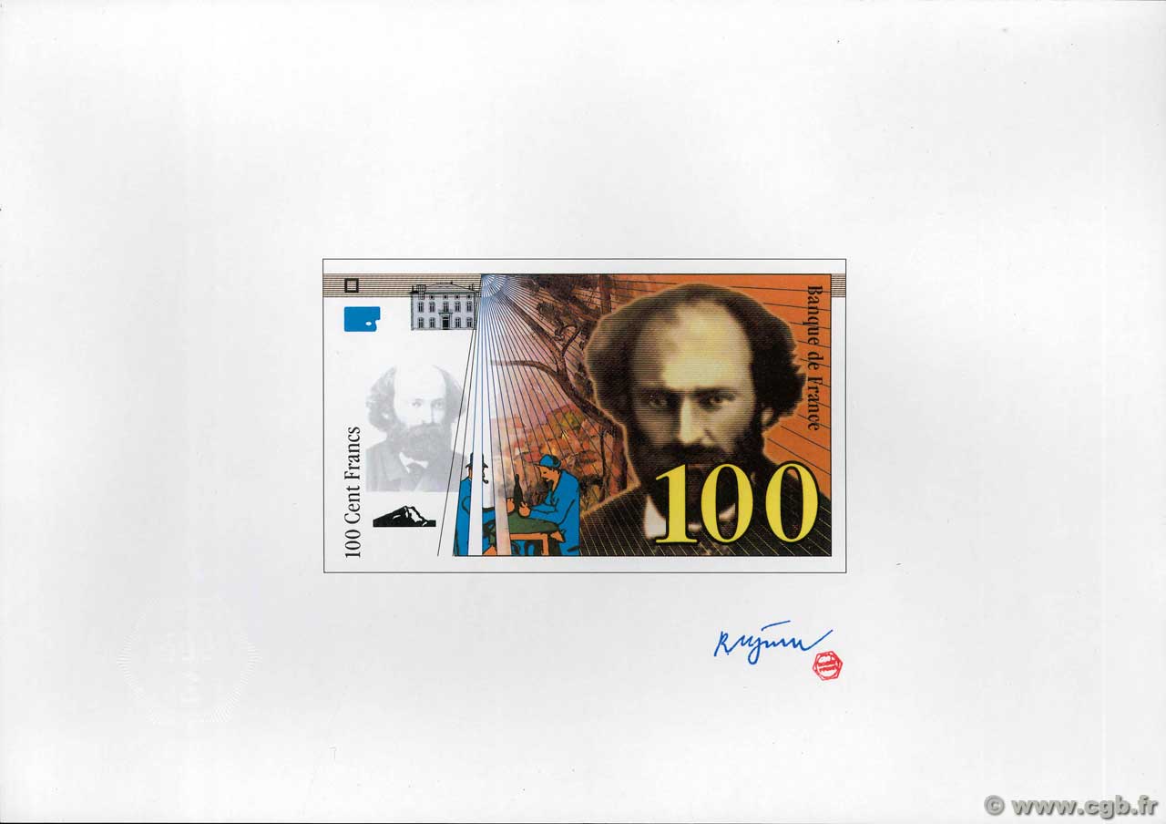100 Francs CÉZANNE Essai FRANCIA  1997 NE.1997.2 FDC