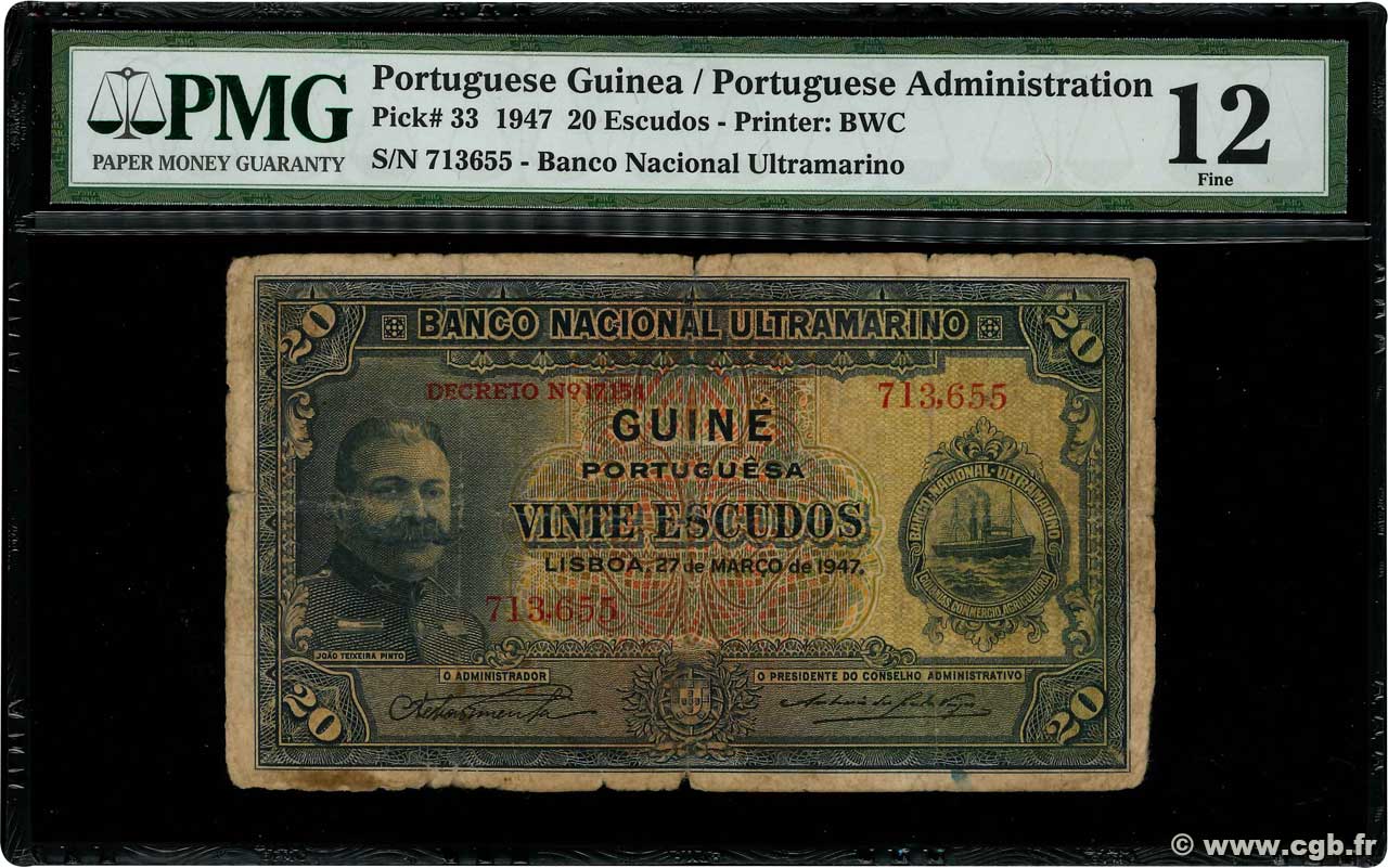 20 Escudos PORTUGUESE GUINEA  1947 P.033 G