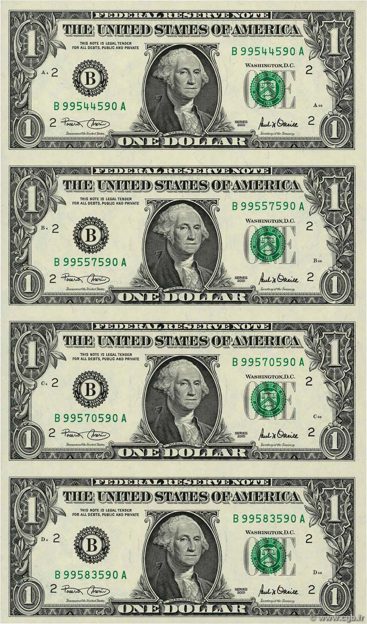 1 Dollar VEREINIGTE STAATEN VON AMERIKA New York 2001 P.509 ST