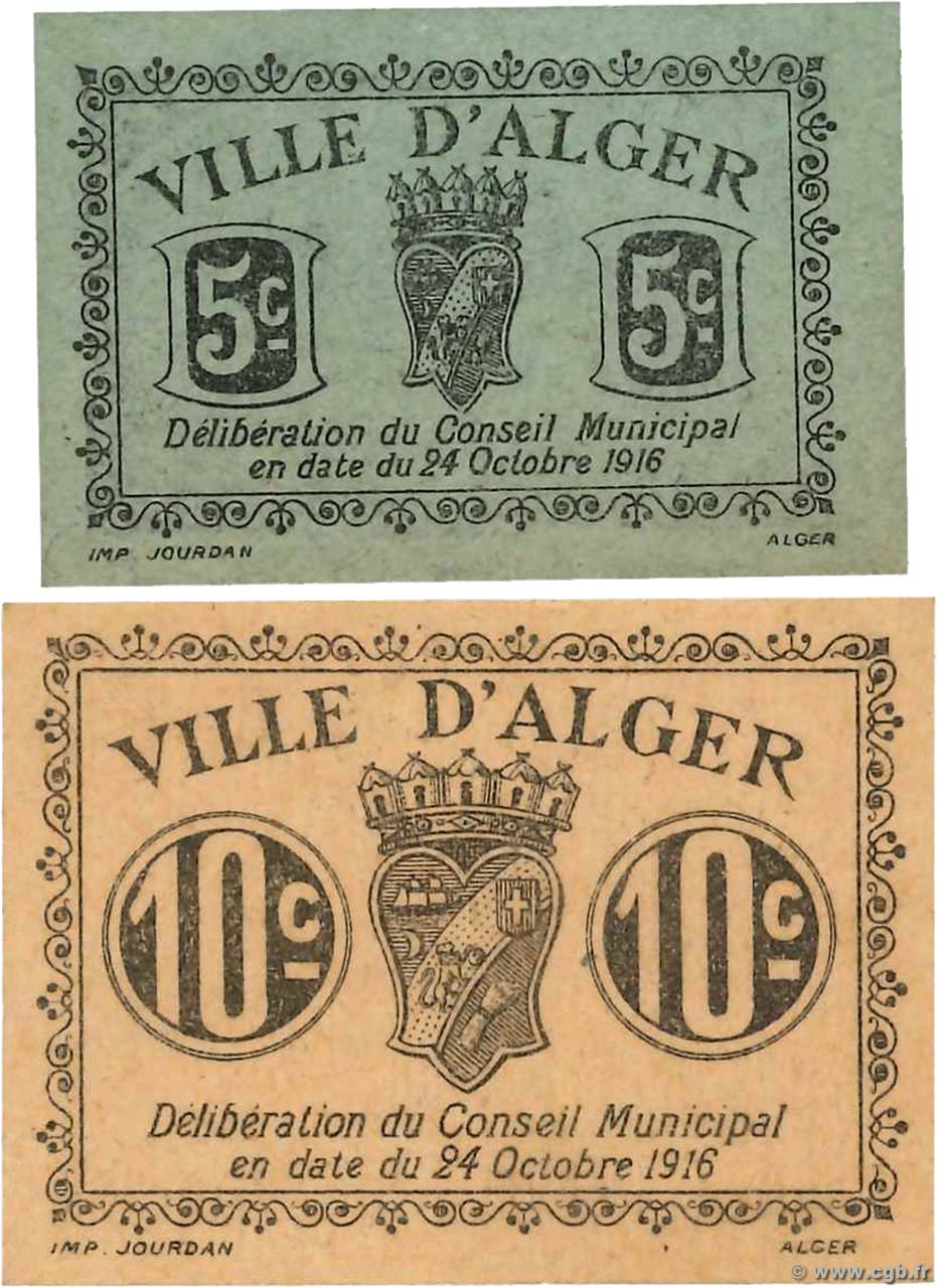5 et 10 Centimes ALGÉRIE Alger 1916 GB.25 et 26 pr.NEUF