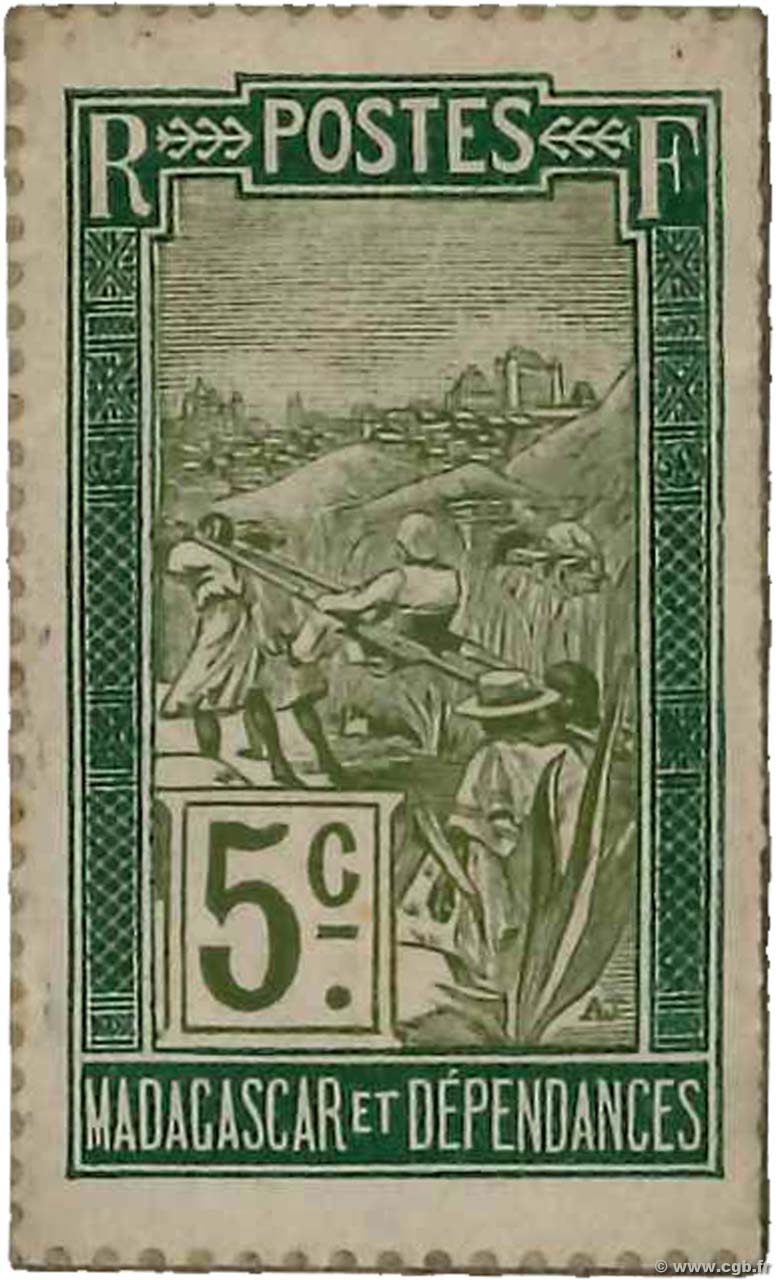 5 Centimes Zébu MADAGASCAR  1916 P.016 FDC