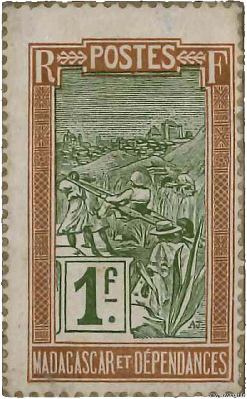 1 Franc Zébu MADAGASCAR  1916 P.020 UNC