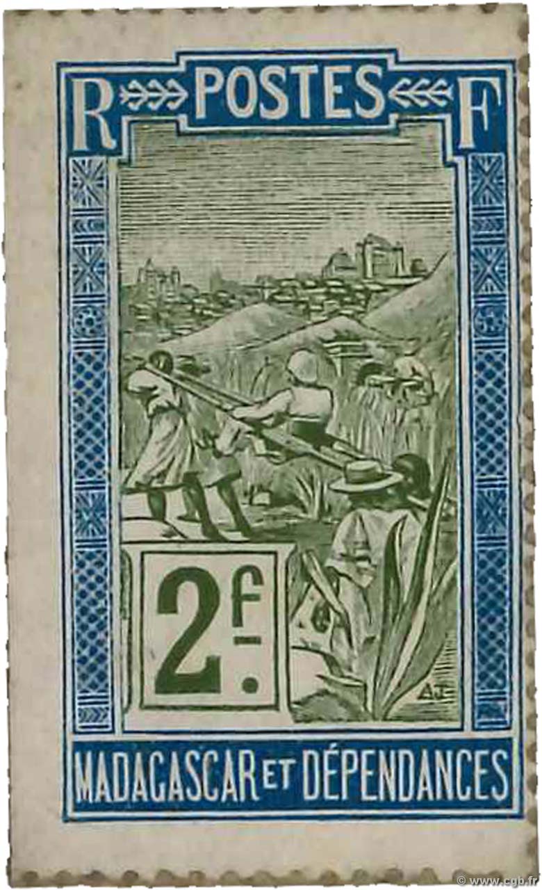 2 Francs Zébu MADAGASCAR  1916 P.021 FDC
