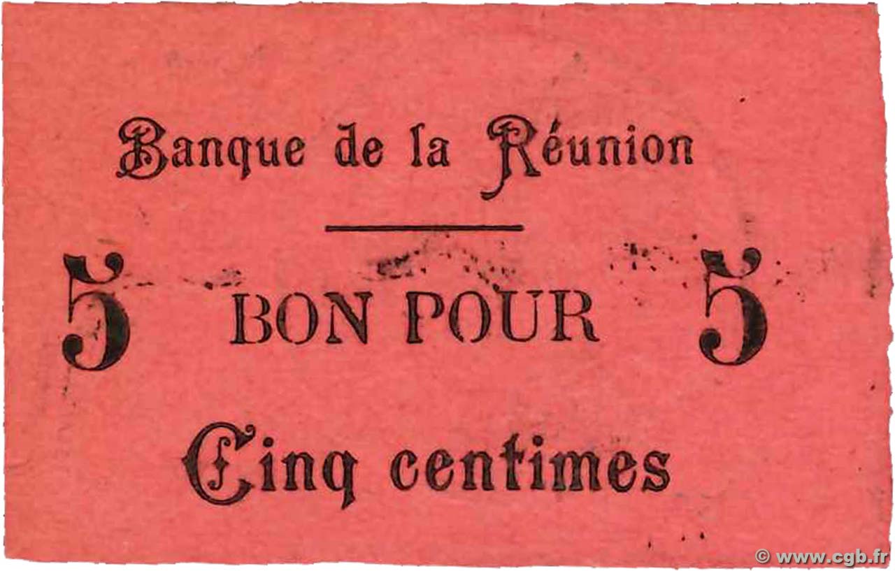 5 Centimes REUNION  1915 P.20 UNC-