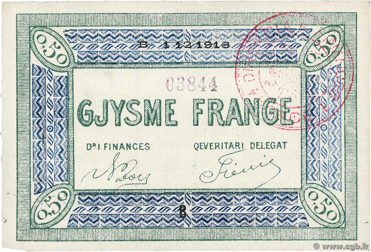 50 Centimes ALBANIEN  1918 PS.149a ST