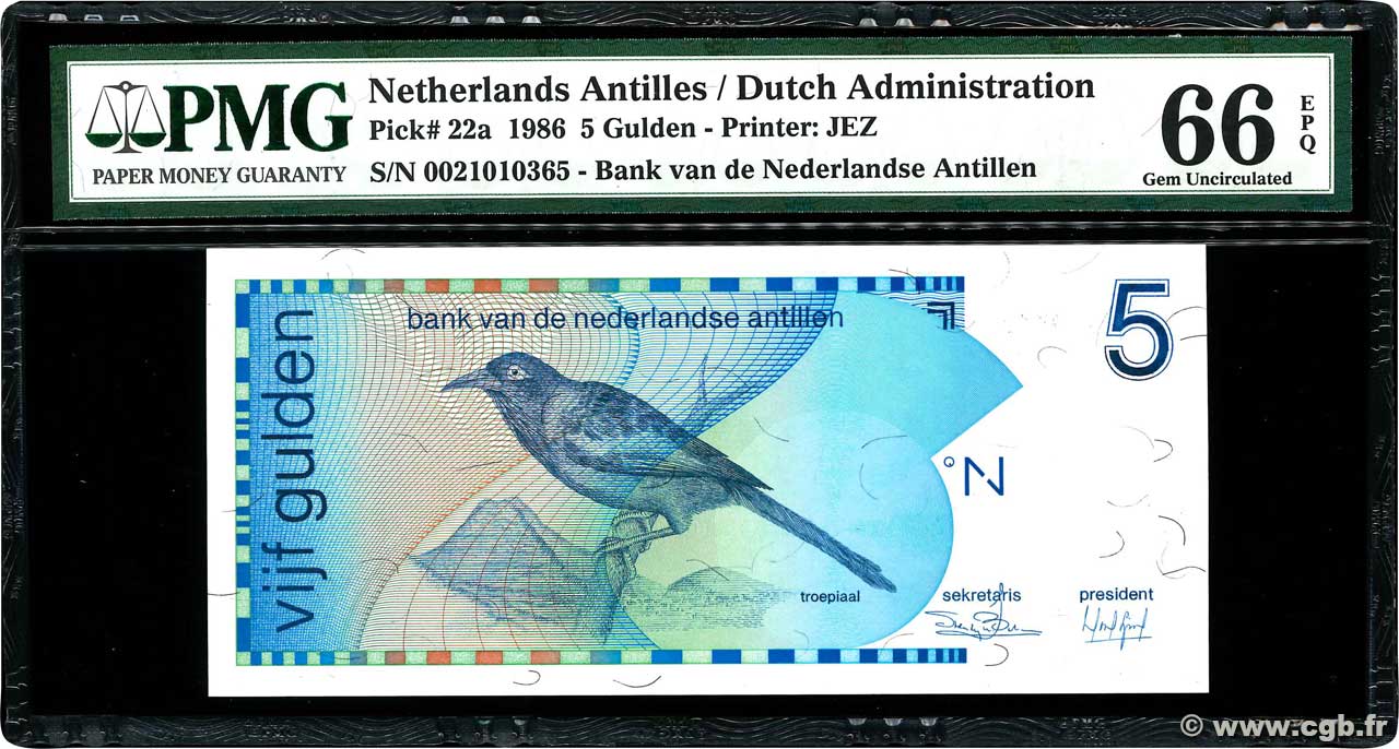5 Gulden NETHERLANDS ANTILLES  1986 P.22a FDC